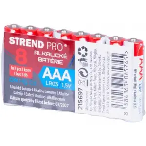 Set 8 baterii alcaline Strend Pro, LR03, AAA, 1.5 V - 