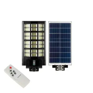 Lampa solara de iluminat stradal, GrandXL 1200W, 3066lm, lumina rece 6400K,  Senzor Miscare, Telecomanda - 