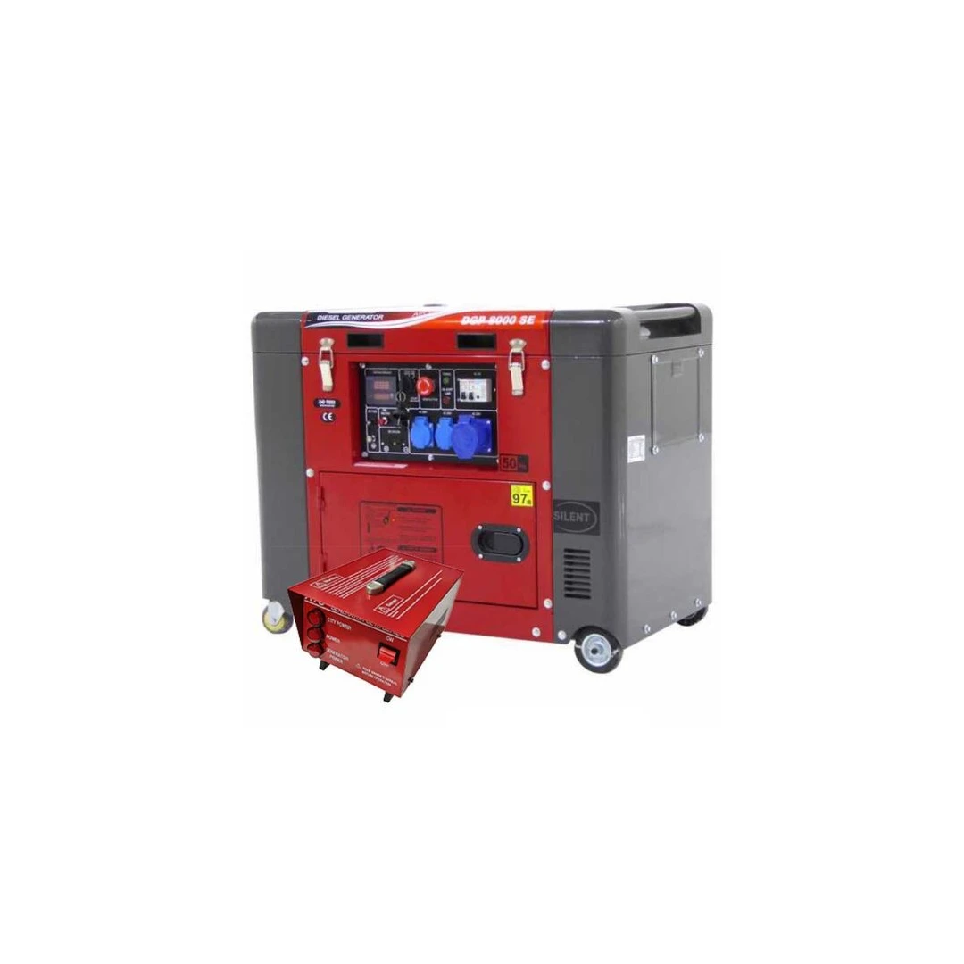 Generator Diesel cu automatizare pornire, GeoTech Pro DGP 8000SE, putere 6 kW, Monofazat, AVR, Pornire electrica, ATS - 