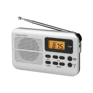 Radio portabil, Afișaj LCD, ceas cu alarma, 20 posturi memorate, Mufă jack pentru căști, antena - 
