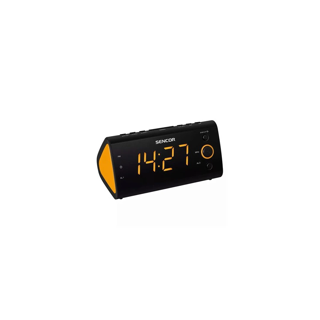 Radio FM cu ceas desteptator, LCD, Afișare An/Lună/Data, Temperatura interioară, lumina orange - 