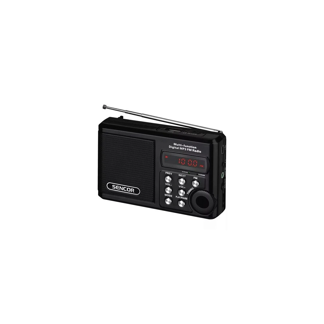 Radio portabil FM, antena telescopica, 2W, USB, MicroSD, Intrare audio Jack 3.5 mm - 