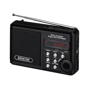 Radio portabil FM, antena telescopica, 2W, USB, MicroSD, Intrare audio Jack 3.5 mm - 
