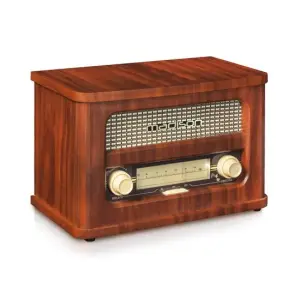 Radio portabil FM, Vintage Bluetooth, 10W, Ecran afisare frecventa cu iluminare de fundal, Intrare MP3 - 