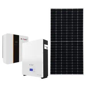 Kit 12 panouri solare fotovoltaice 35mm, Invertor Hybrid ON Grid/OFF Grid monofazat, 5 kW IP65, baterie 100 Ah, 5120 Wh - 