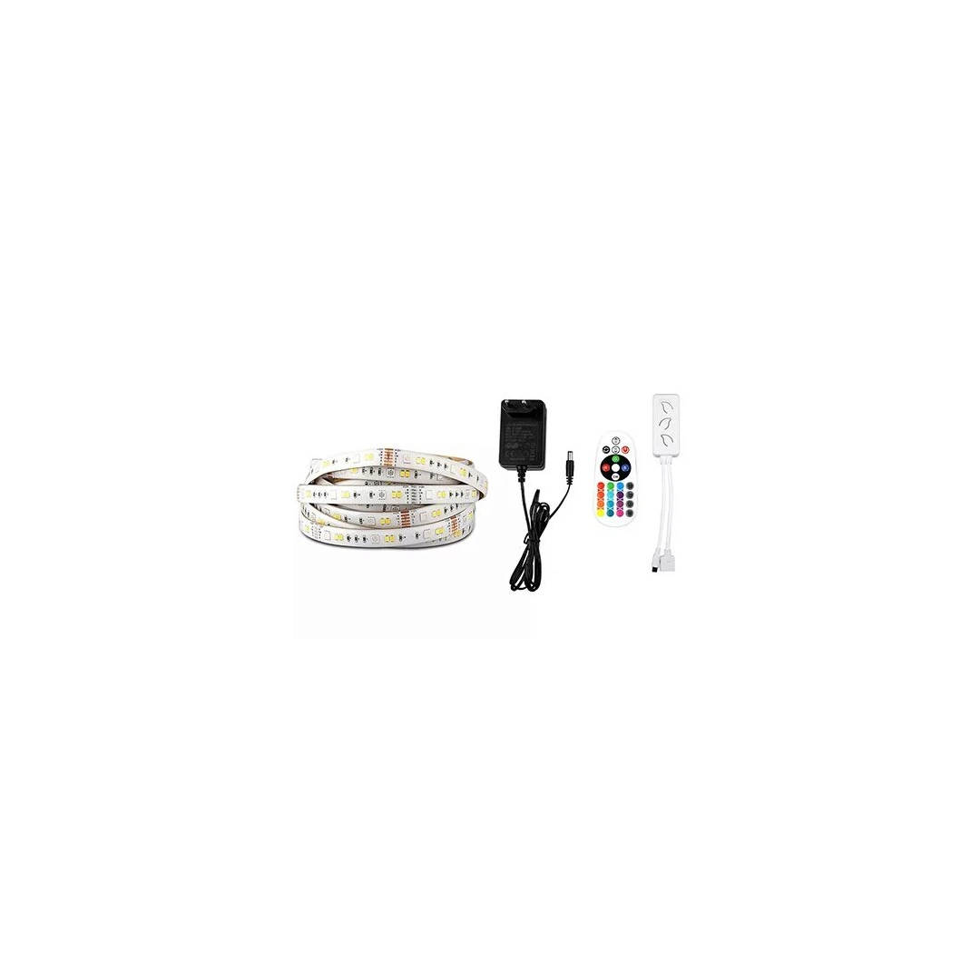 Kit banda led Smart SMD5050, 5m, 12V, RGB, IP65, controller, telecomanda, alimentator - 