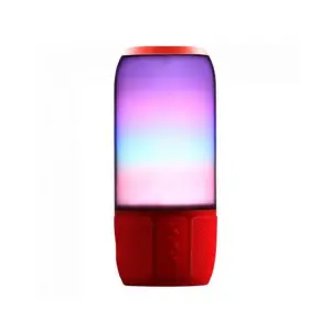 Boxa portabila cu Bluetooth, Iluminata led RGB, MicroSD/USB, 2x3 W, Li-Ion, 92x218 mm, Rosu - 