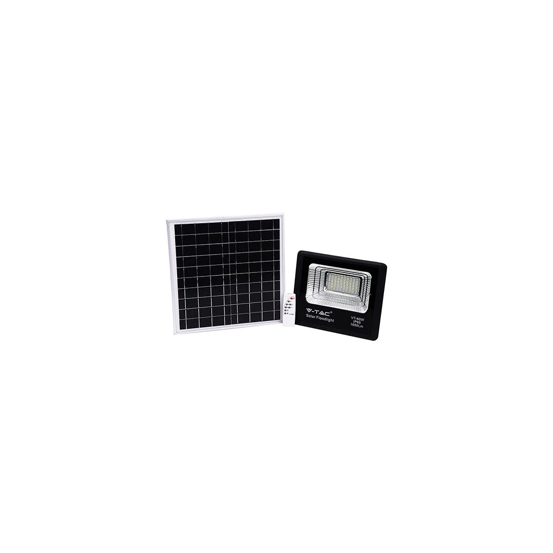 Proiector led cu incarcare solara 20W, 6000K, 1650 lm, telecomanda, 205 x 50 x 238 mm - 