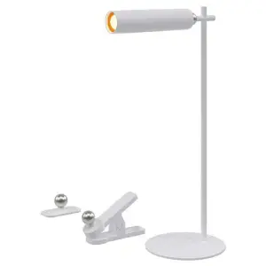 Lamp de birou cu acumulator si suport magnetic, Alb, Metal, 4000K, 300 lm, 130 x 350 mm - 