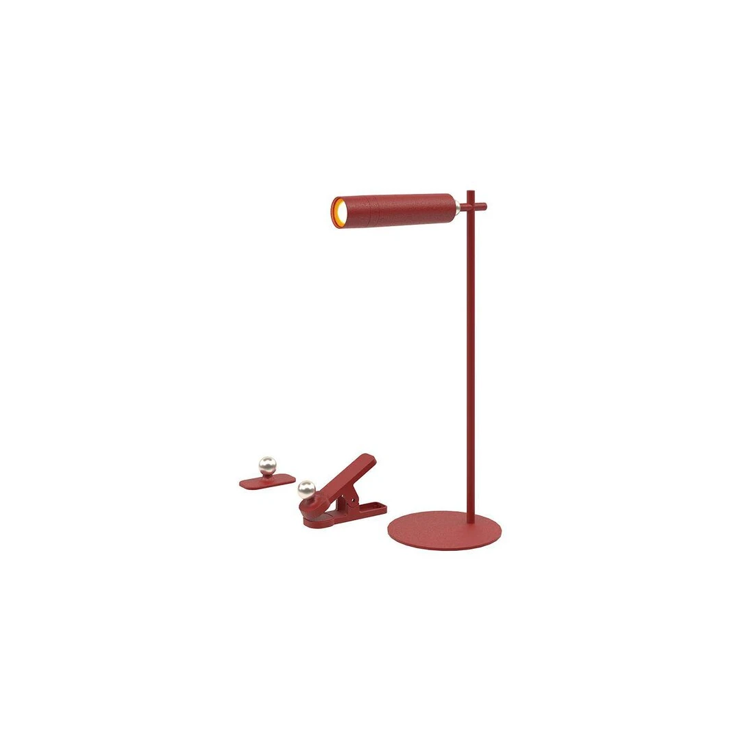 Lamp de birou cu acumulator si suport magnetic, Rosu, Metal, 4000K, 300 lm, 130 x 350 mm - 