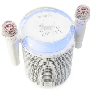 Boxa Karaoke cu 2 microfoane wireless, BT/USB/MSD/AUX, 120 W, 260 x 270 x 220 mm, 7 efecte iluminare - 