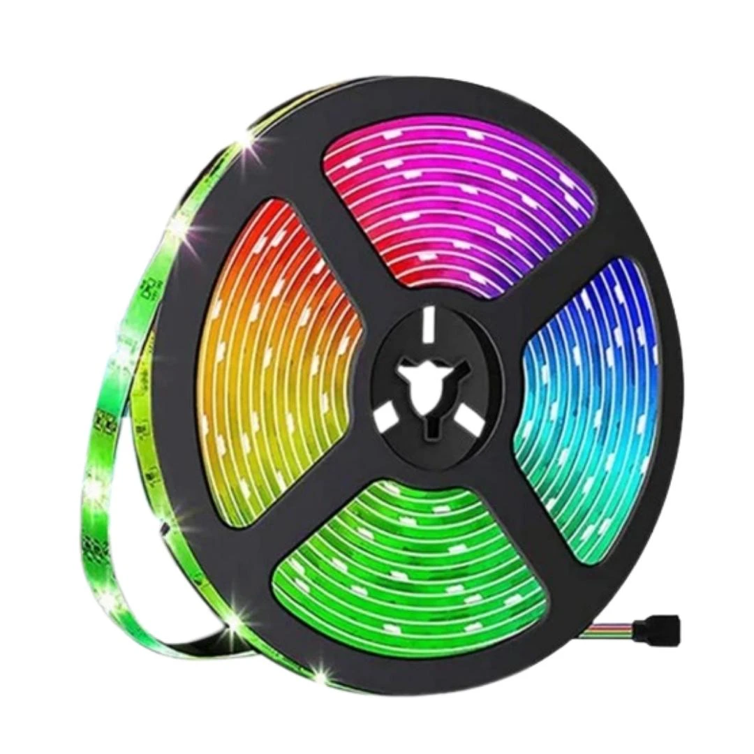 Banda led RGB - cu intensitate de lumina si culori reglabile- Cu Telecomanda- 300 LED-uri- Lungime 5m - 
