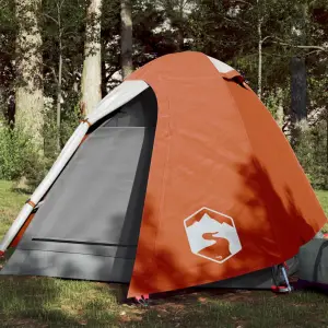 Cort camping 2 persoane gri/portocaliu 254x135x112cm tafta 185T - Acest cort de camping cu un aspect modern vă protejează de vremea neplăcută și oferă un loc confortabil pentru aventuri, oriunde. Design universal rez...