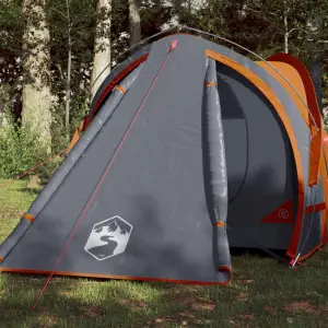 Cort camping 2 persoane gri/portocaliu 320x140x120cm tafta 185T - Acest cort de camping cu un aspect modern vă protejează de vremea neplăcută și oferă un loc confortabil pentru aventuri, oriunde. Design universal rez...