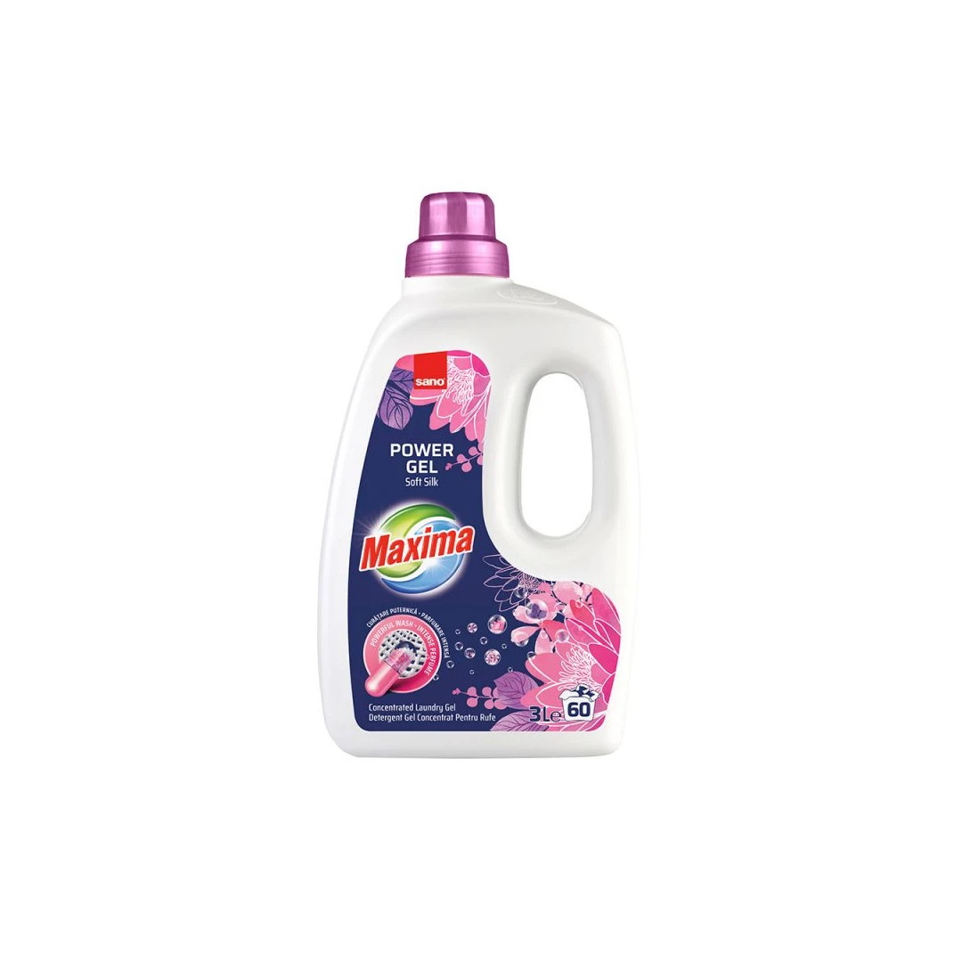 Detergent de rufe gel Sano Maxima Power Gel Soft Silk 3L - 