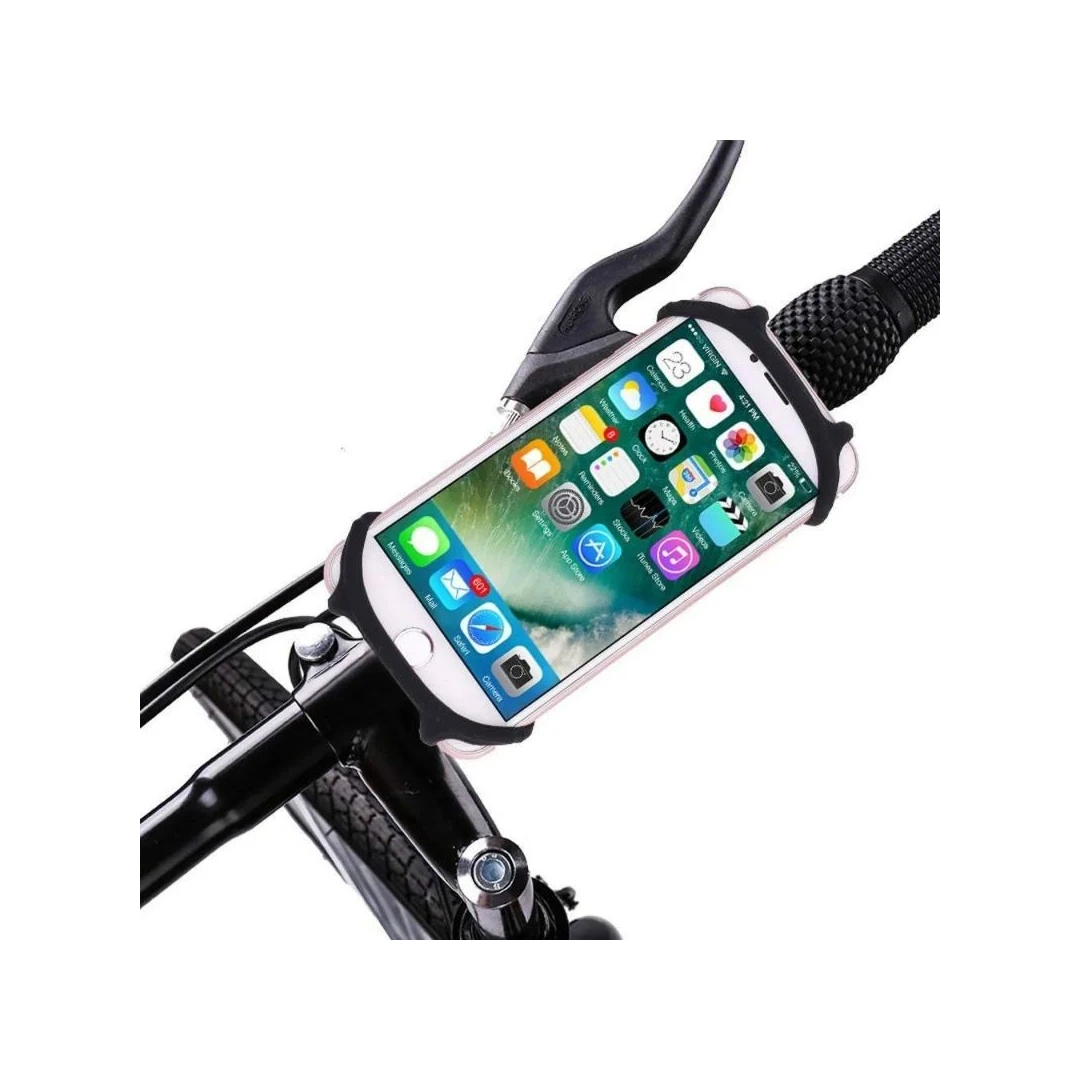 Suport Telefon eMazing pentru Bicicleta, Motocicleta, Trotineta,  din Silicon 4-7 inch, Negru - 