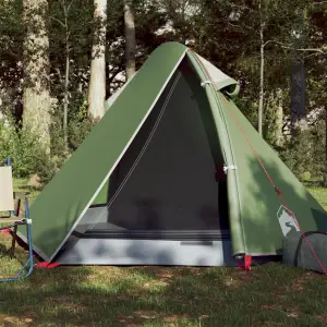 Cort de camping 2 persoane, verde, 267x154x117 cm, tafta 185T - Acest cort de camping cu un aspect modern vă protejează de vremea neplăcută și oferă un loc confortabil pentru aventuri, oriunde. Design universal rez...