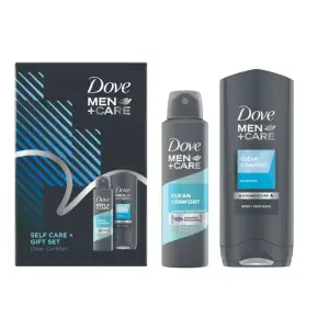 Set Dove Men+Care Self Care Clean Comfort: Antiperspirant spray, 150 ml + Gel de dus, 250 ml - 