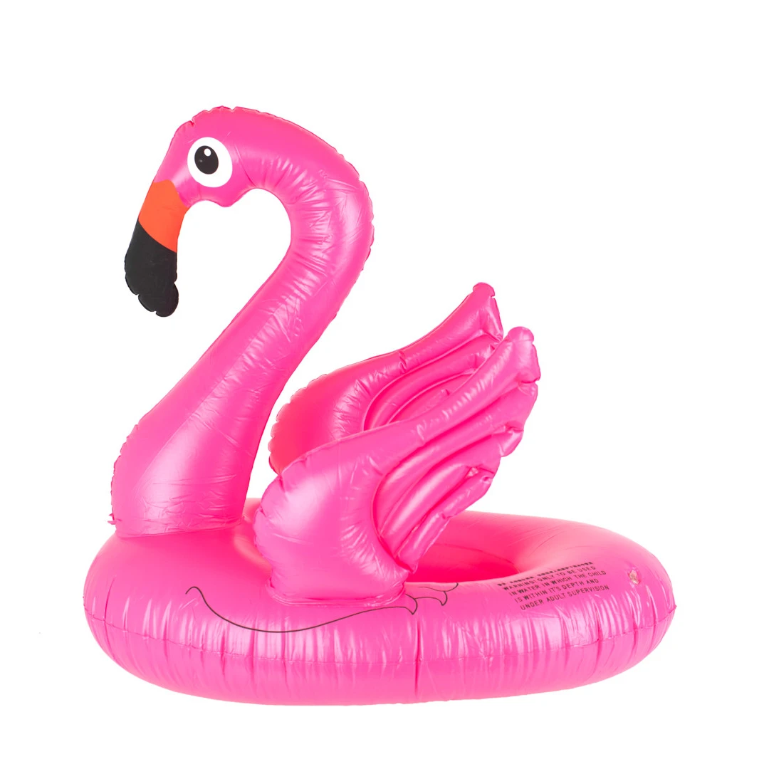 Saltea gonflabila (colac) pentru copii model Flamingo, dimensiune 66 x 47 cm - 