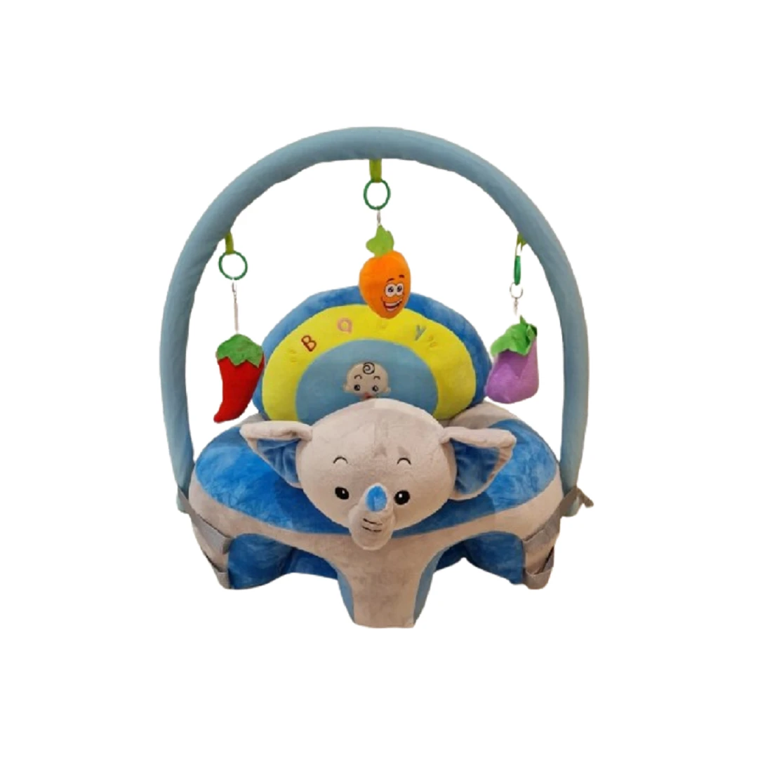 Fotoliu bebe Sit-up cu arcada de jucarii si accesorii din plus incluse , Elefant Albastru - 