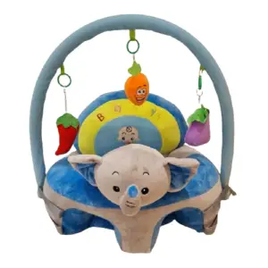 Fotoliu bebe Sit-up cu arcada de jucarii si accesorii din plus incluse , Elefant Albastru - 