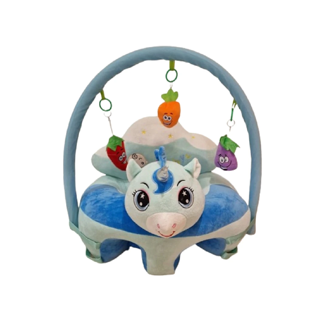 Fotoliu bebe Sit-up cu arcada de jucarii si accesorii din plus incluse , Unicorn Albastru - 