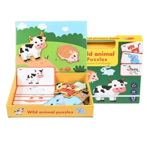Set 10 Puzzle-uri animale cu piese Jumbo - 