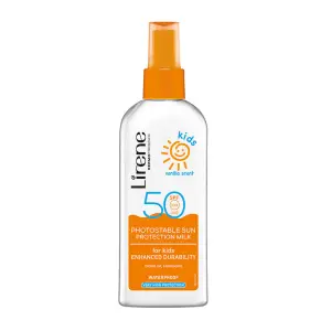 LIRENE SUN - Lapte de corp fotostabil pentru copii, cu factor ridicat de protectie solara SPF 50 si parfum de vanilie, 150ml - 