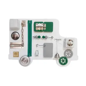 Placa senzoriala busy board pentru copii, model Masina, 47x32 cm, culoare Verde - 