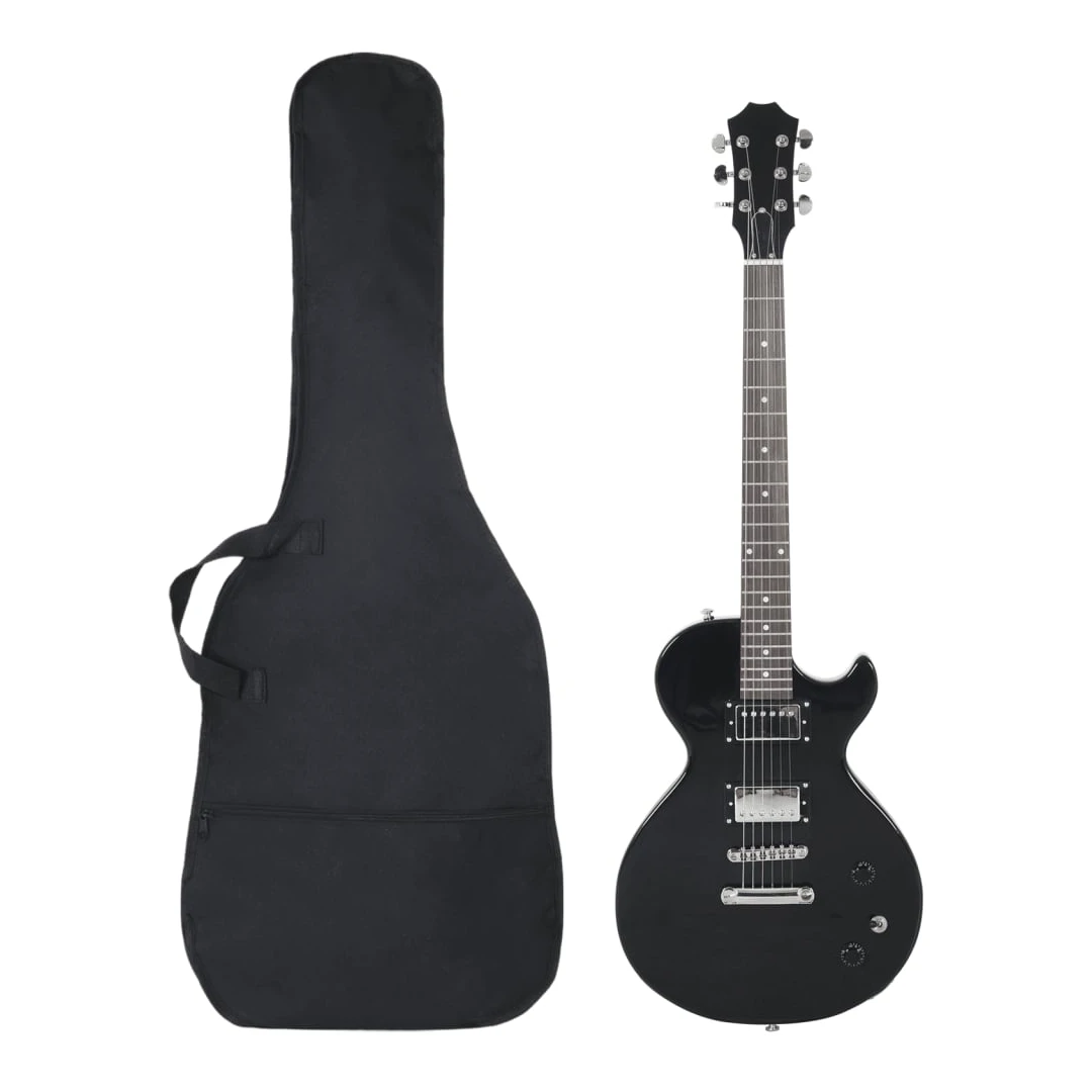 Chitara electrică de începători, cu husă, negru, 4/4 39" - Această chitară electrică este perfectă pentru începătorii care doresc să înceapă să cânte la chitara electrică. Confortabil de cântat: Designul unic...