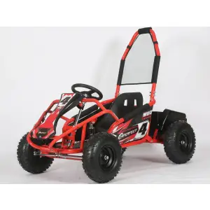 Kart electric pentru copii, motor 500W, baterie 12AH - GoKart GK008E Rosu - 