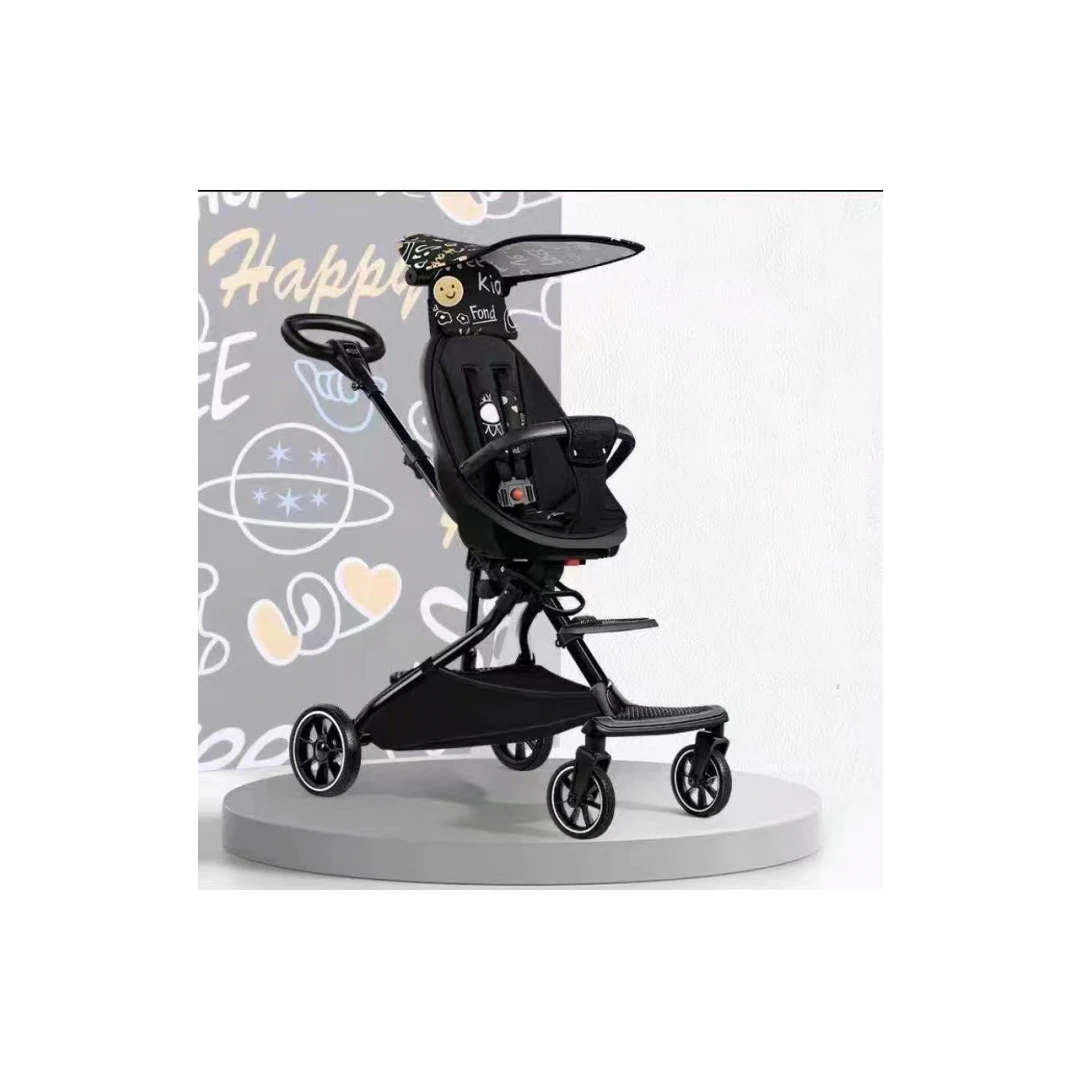 Carucior pliabil pentru copii, perfect pentru calatorii , scaun rotativ 360 grade, 6luni+ - A6 Happy Face - 