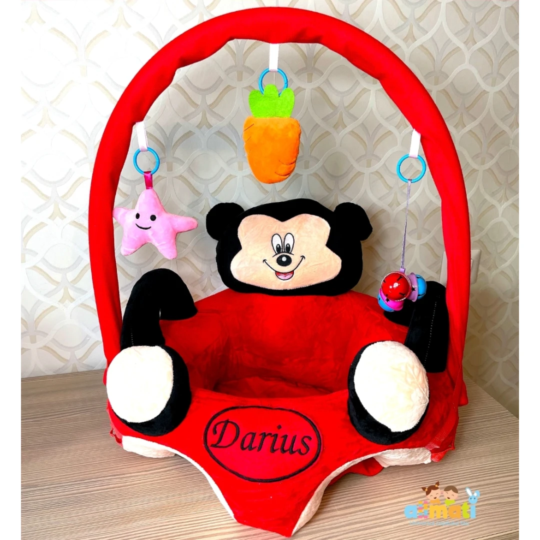 Fotoliu bebelus Mickey Mouse cu arcada jucarii - Personalizat cu nume - 