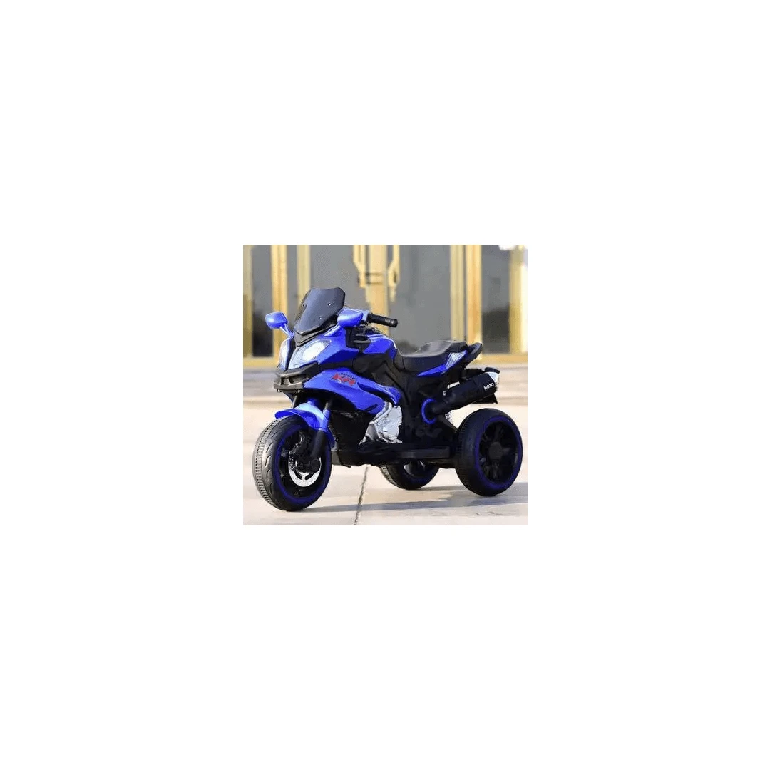 Motocicleta pentru copii cu varste intre 2 si 8 ani, cu doua motoare si scaun din piele - LB598 Albastru - 