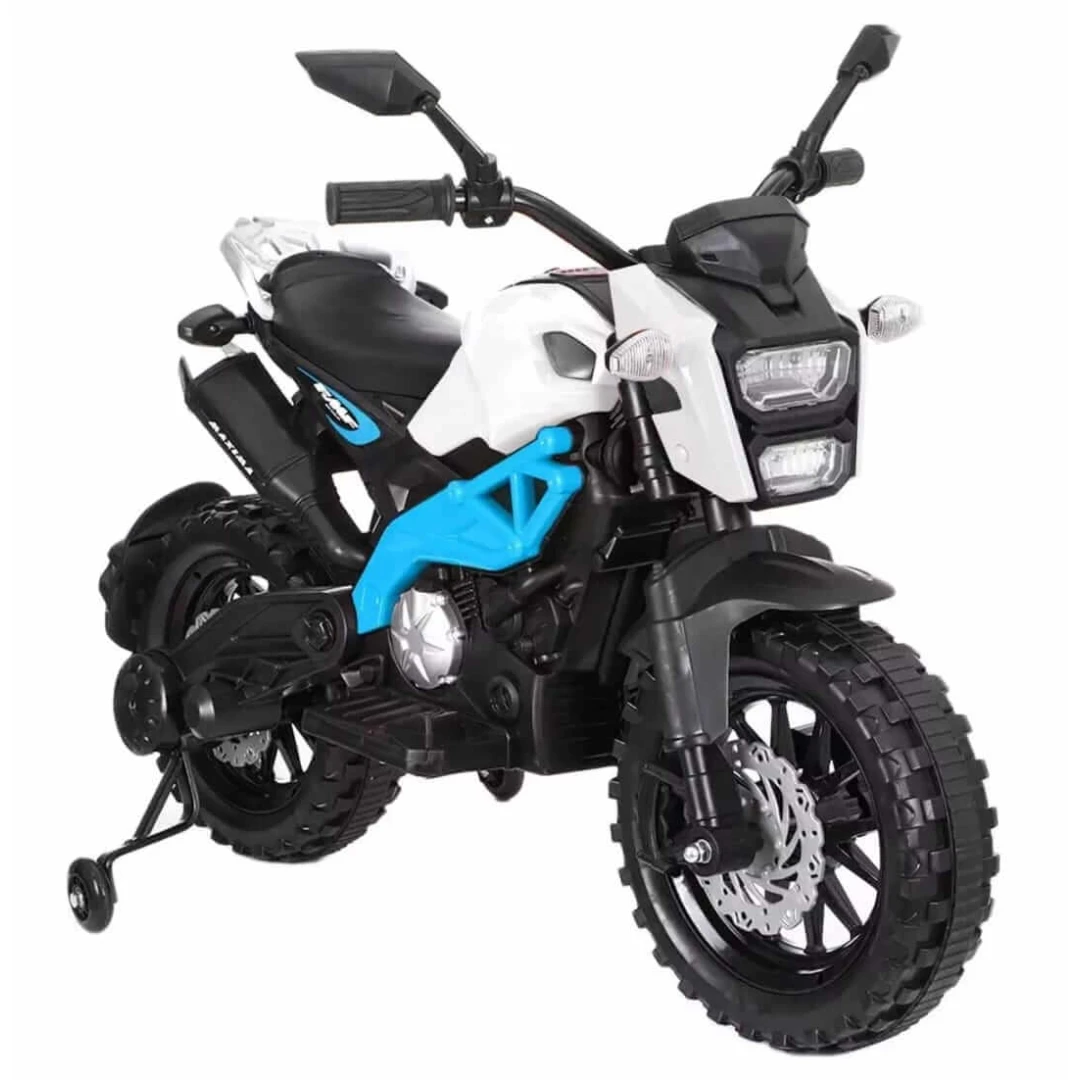 Motocicleta electrica pentru copii cu un motor, Enduro - Albastru - 