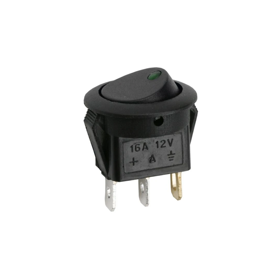 Interupator basculant1 circuit16A-12VDCOFF-ONcu LED verde - 