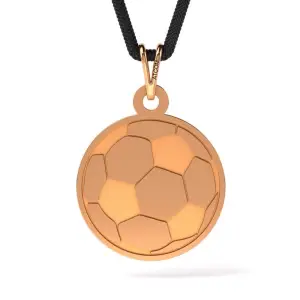 Pandantiv din aur roz cu snur negru model Minge de Fotbal - 