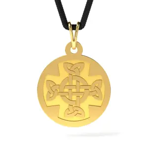 Pandantiv din aur galben cu snur model Ortodox 18 - 