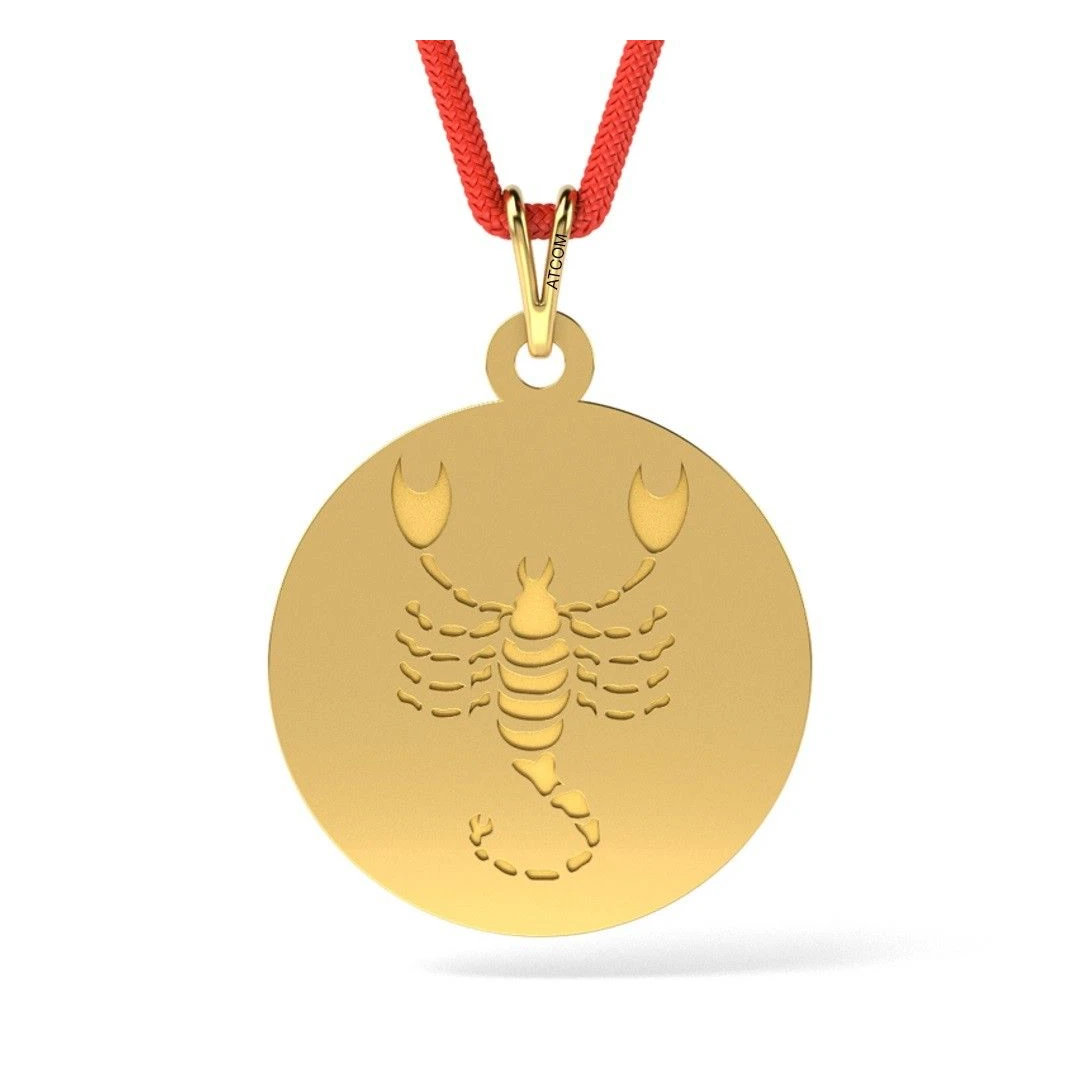 Pandantiv din aur galben cu snur model Scorpion - 