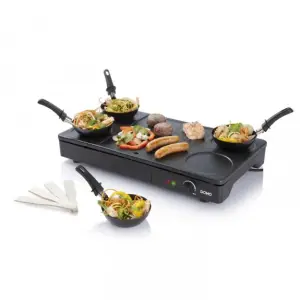 Set gourmet 3 in1 wok, clatite si gratar DO8712W, 1000W - 