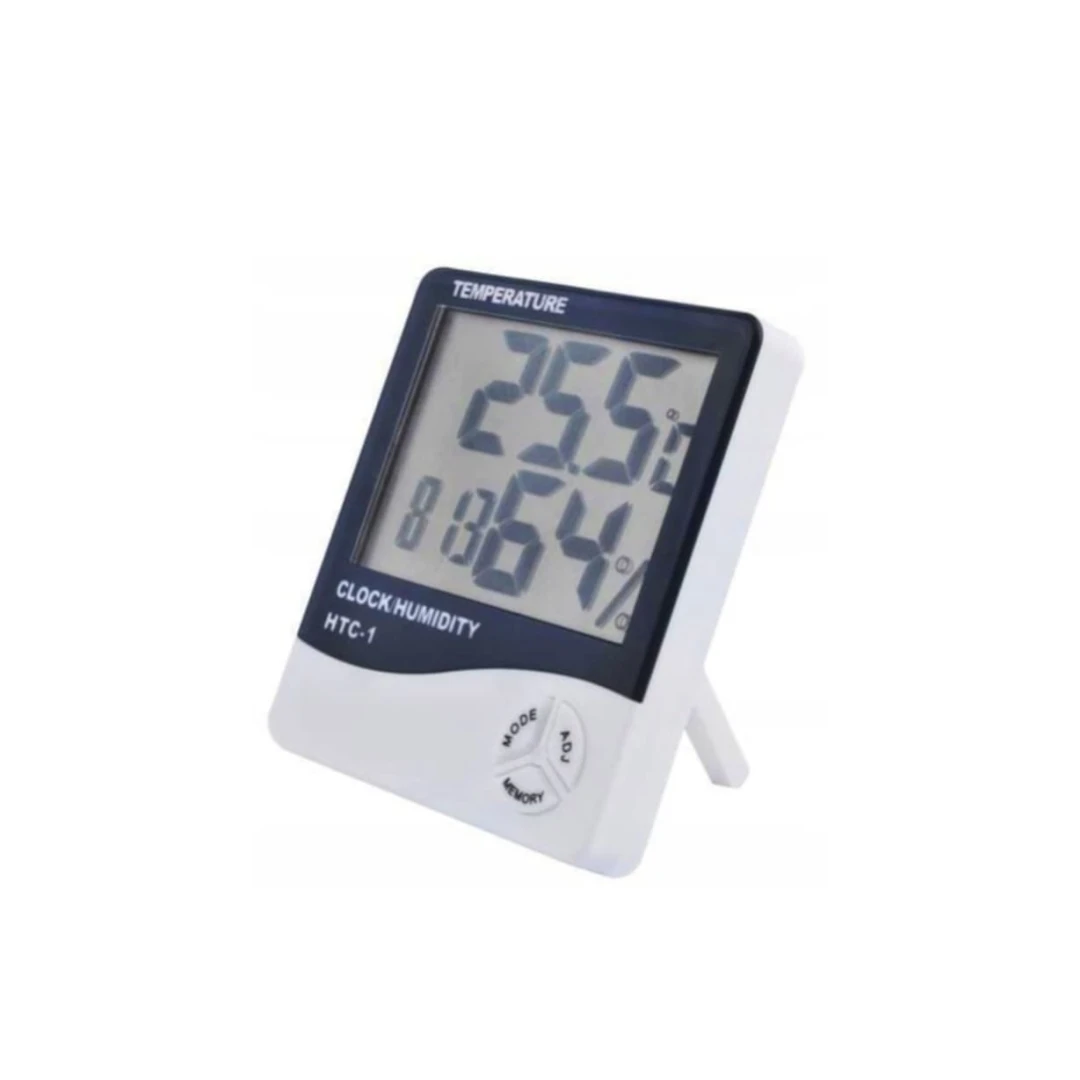 Termometru digital,temperatura,umiditate,ceas,alarma,alb/negru - 