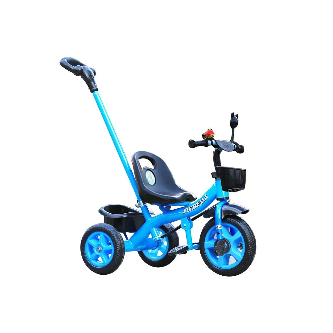 Tricicleta albastra cu pedale si maner parental pentru copii 2-5 ani - Tricicleta albastra cu pedale si maner parental pentru copii 2-5 ani
