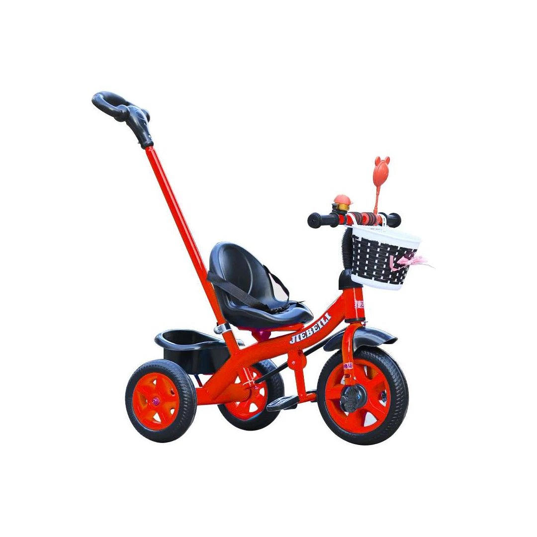 Tricicleta cu pedale pentru copii 2-5 ani, cu maner parental detasabil, Rosie - Tricicleta cu pedale pentru copii 2-5 ani, cu maner parental detasabil, Rosie