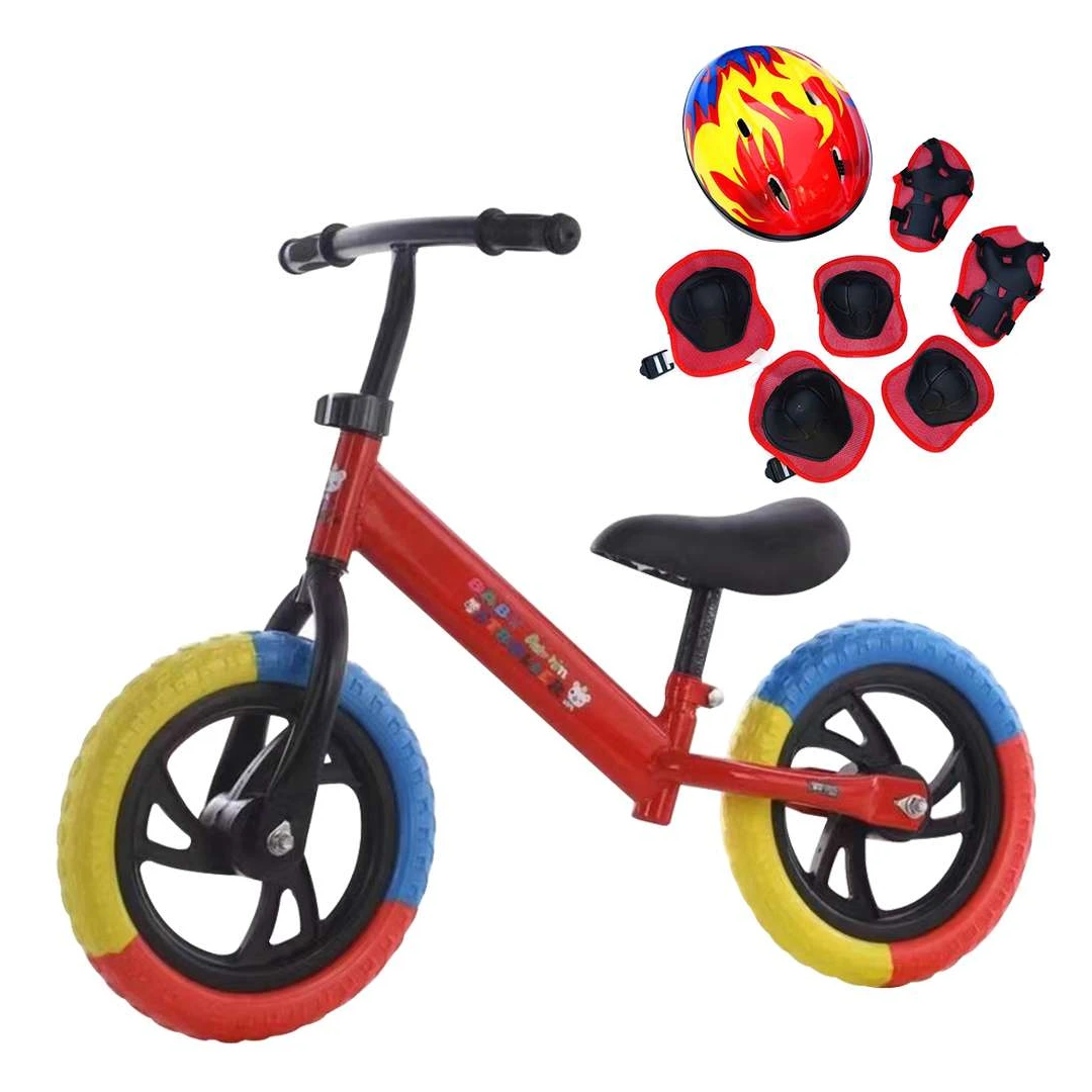 Bicicleta echilibru fara pedale, 2-5 ani, Rosu, Roti in 3 culori, Echipament - Bicicleta echilibru fara pedale, 2-5 ani, Rosu, Roti in 3 culori, Echipament