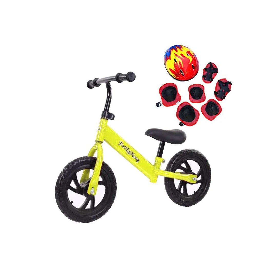 Bicicleta echilibru fara pedale pentru incepatori,  2-5 ani, Galben, Echipament - 