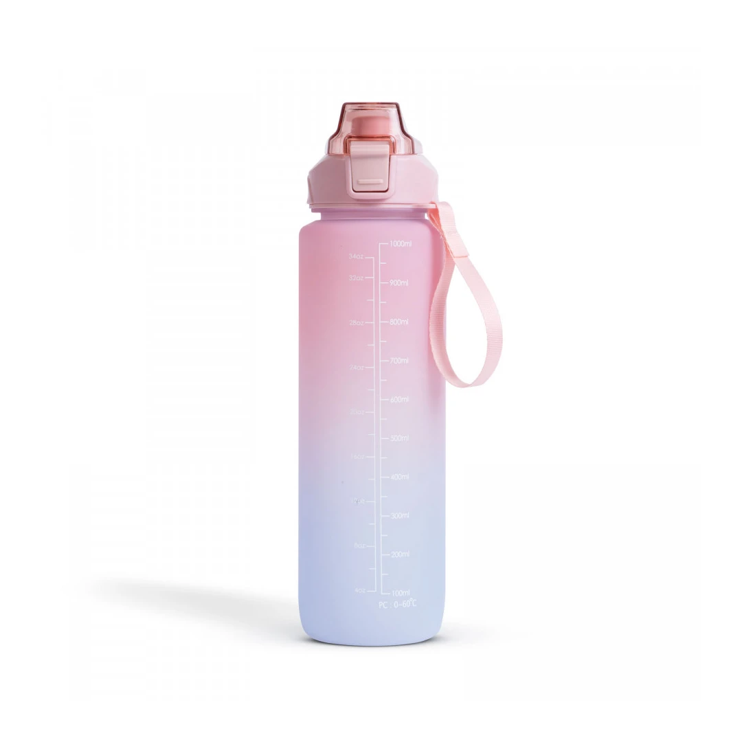 Sticlă de apă sport - 1L - opal - gradient roz-albastru - 