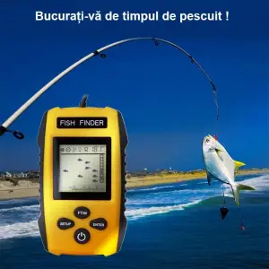 Fish Finder Portabil - sonar pentru pescuit , Senzor Adancime 100m, Pentru pescuitul la mare, lac, rau si balta - 