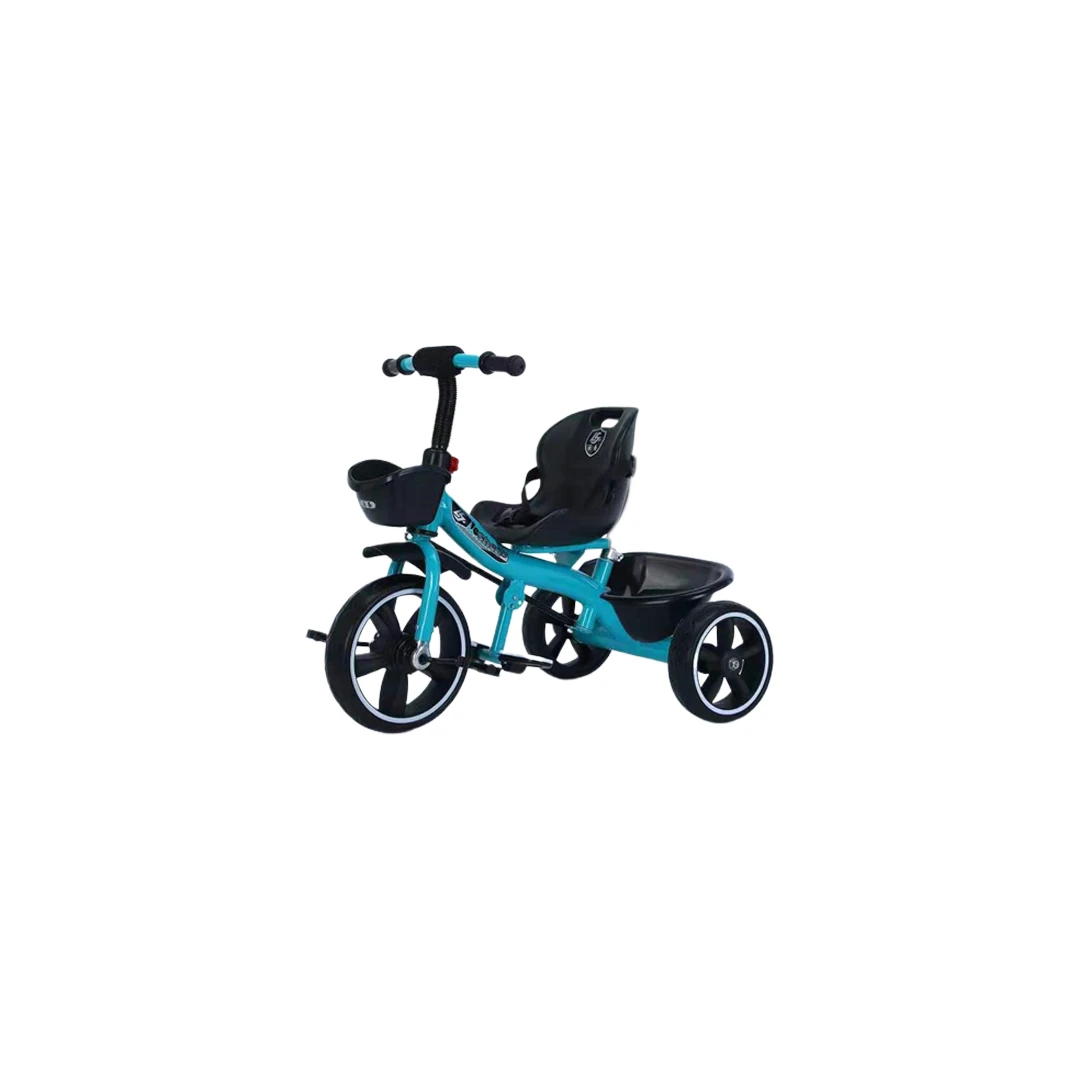 Tricicleta cu pedale, 2 - 6 ani, Albastru, Sezut reglabil, 2 cosuri depozitare - 