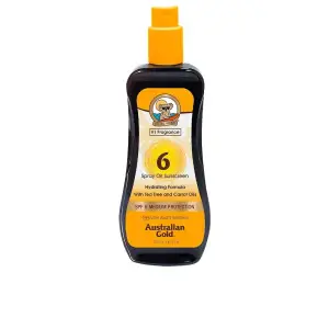 Ulei de corp autobronzant cu protectie solara, Australian Gold Sunscreen spray carrot oil formula SPF6, 237 ml - 