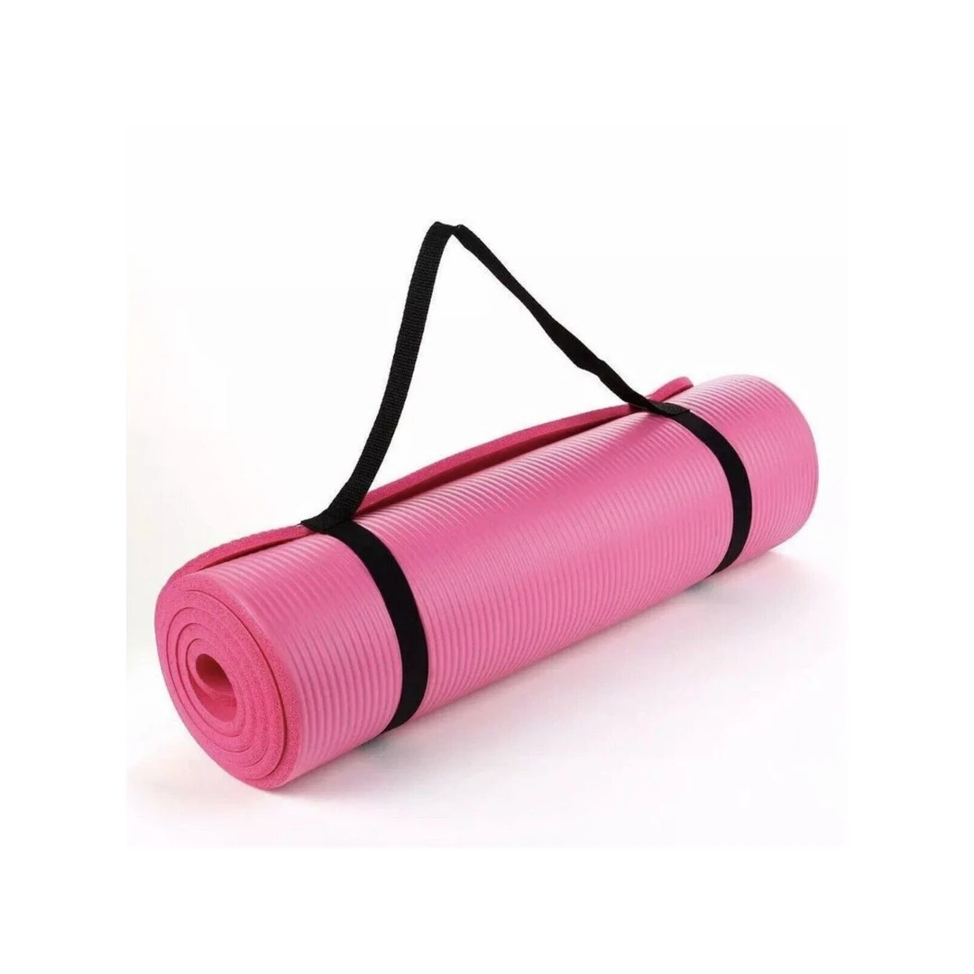 Saltea antiderapanta pentru antrenament yoga, fitness, aerobic, pilates, Impermeabila, Spuma NBR, Cauciuc sintetic, 185x80x1.5 cm, Roz - 